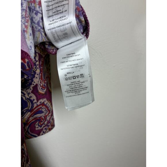 Lauren Ralph Lauren Paisley Surplice Jersey Dress XL Stretchy Faux Wrap Tie Belt - Picture 12 of 12